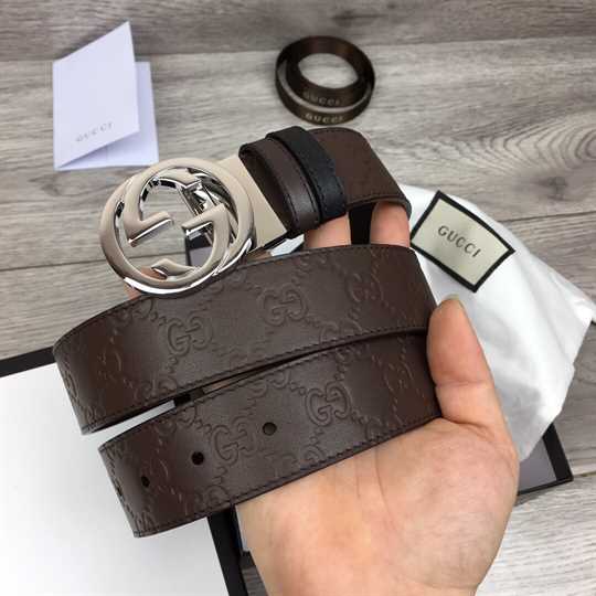 Gucci Guccissima Leather Interlocking GG Buckle Belt - BPR008 - 2