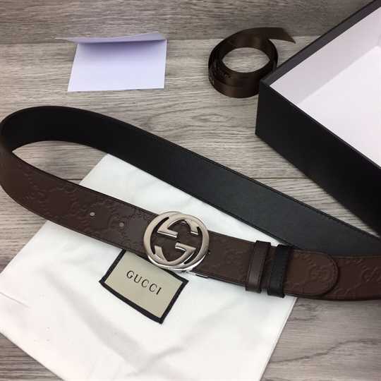 Gucci Guccissima Leather Interlocking GG Buckle Belt - BPR008 - 3
