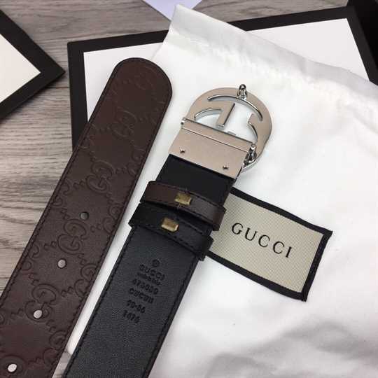 Gucci Guccissima Leather Interlocking GG Buckle Belt - BPR008 - 4