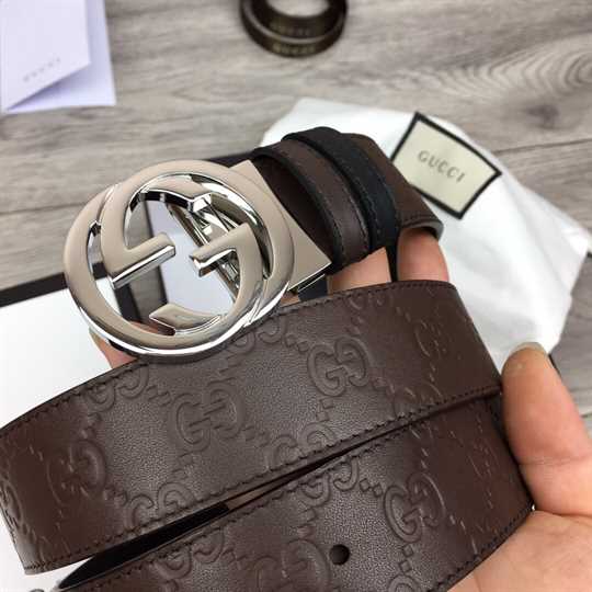 Gucci Guccissima Leather Interlocking GG Buckle Belt - BPR008 - 5