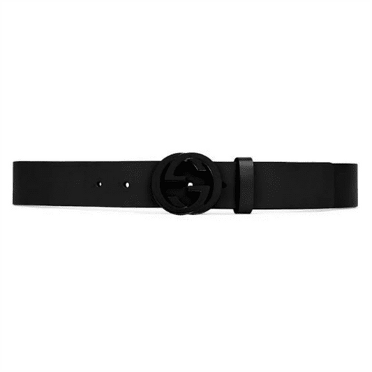 Gucci Matte Black Interlocking G Belt Leather - BPR001 - 1