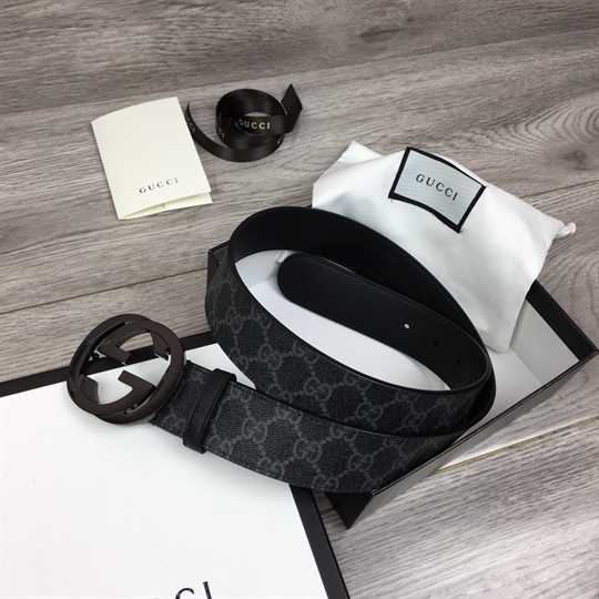 Gucci Men's Back GG Supreme With G Buckle Belt - BPR002 - 2