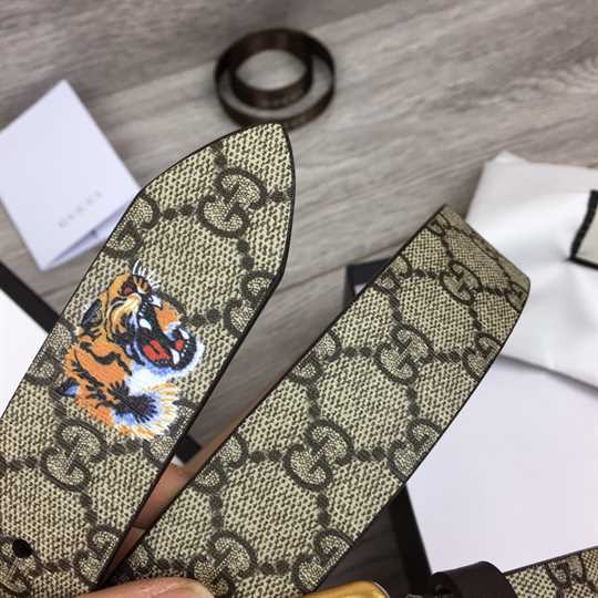Gucci Tiger Print GG Supreme Belt - BPR010 - 5
