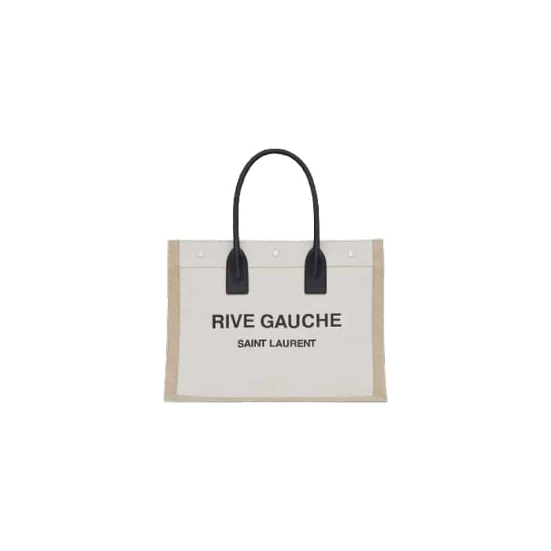 Rive Gauche Tote Bag In Linen And Leather - YPS16 - 1