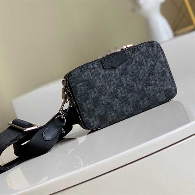 Louis Vuitton Alpha Wearable Wallet Damier Graphite Canvas LMB045 - 2