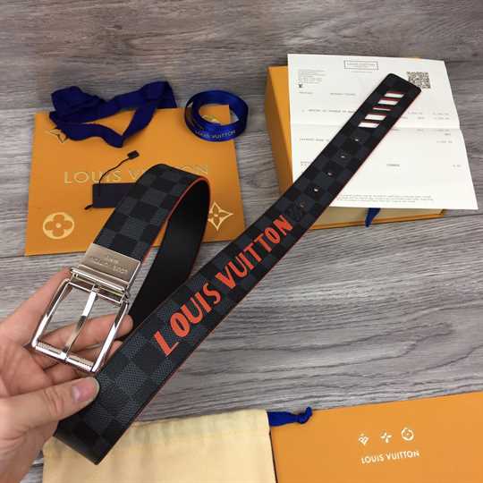Louis Vuitton Damier Cobalt Race Print 40MM Reversible Belt - LBP002 - 4