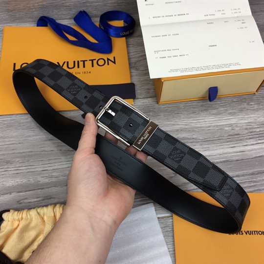 Louis Vuitton Pont Neuf Belt Damier Graphite 35MM Black Grey- LBP004 - 2