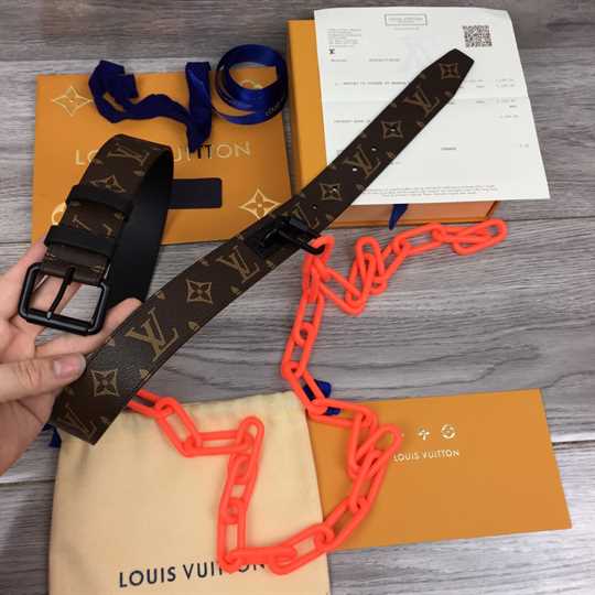 Louis Vuitton Signature Belt Monogram Chains 35MM Canvas - LBP009 - 5
