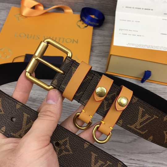 Louis Vuitton Signature Belt Monogram 35MM Brown In Canvas - LBP007 - 4