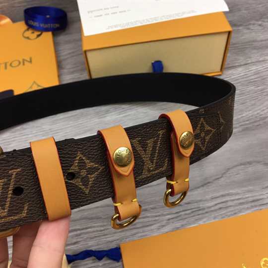 Louis Vuitton Signature Belt Monogram 35MM Brown In Canvas - LBP007 - 6