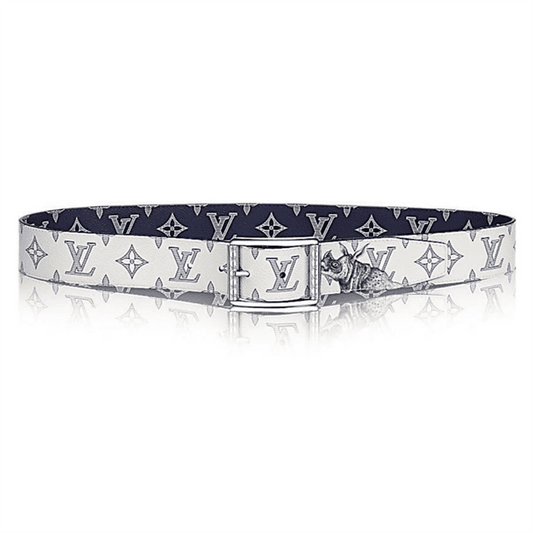 Louis Vuitton White/blue Monogram Savane Canvas Chapman Brothers Reverso Belt - LBP010 - 1