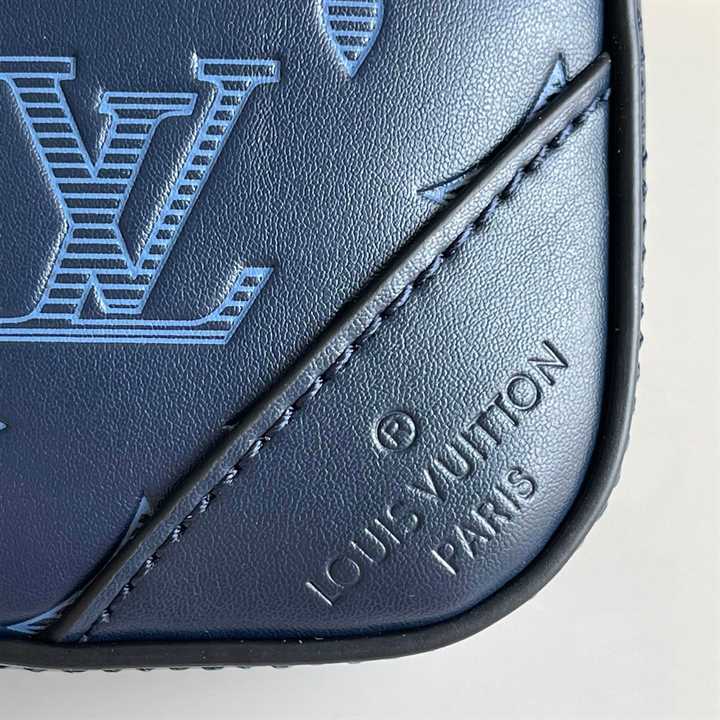 Louis Vuitton Duo Messenger Bag Navy Blue Monogram Shadow Cowhide Leather - MB01 - 9