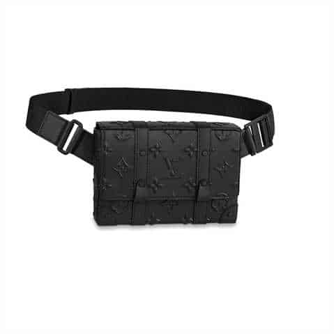 Louis Vuitton Trunk Slingbag Black Monogram Seal Cowhide Leather - LBB08 - 1